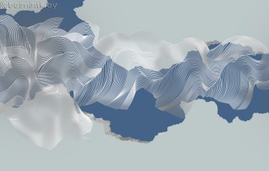 Фотообои De-Art 3Д абстракция ветер холодный тон